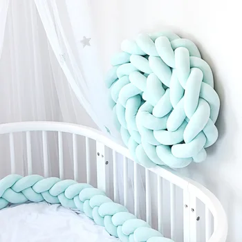 

knit Long Knot All Bolster For Sleeping Bed Pillow velvet Colorful Braid Knot For Bed Braid Knot Pillow Cushion Bumper