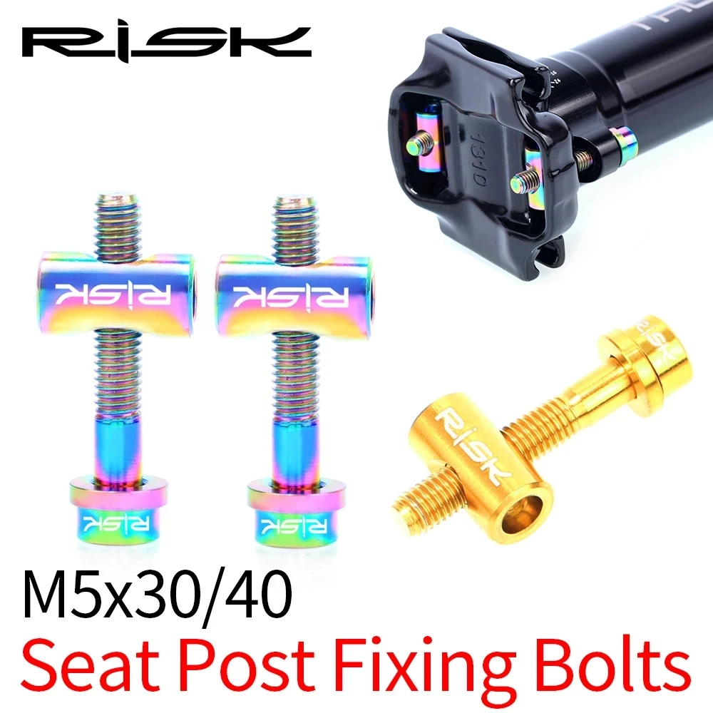 RISK 2pcs M5x30/40 mm Seat Post Bolt Titanium Alloy Thomson Seatpost