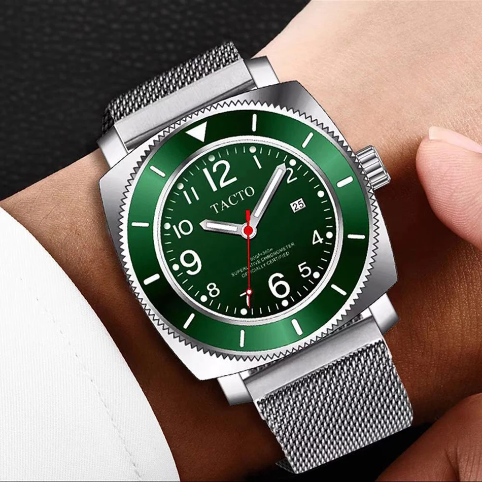 panerai watch TACTO High Quality Mens Watches Top Brand Luxury Sports Watch Steel Miyota Quartz Black Luminous Hands AAA Watch