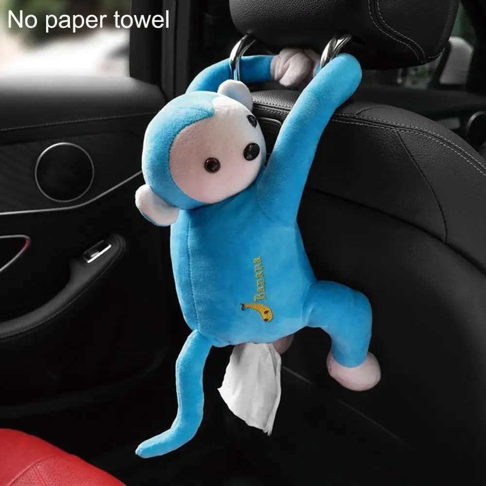 

1PC Creative Cartoon Monkey Hang Style Paper Napkin Tissue Storage Box Car Household Pumping Paper Towel Multifunctional Toy