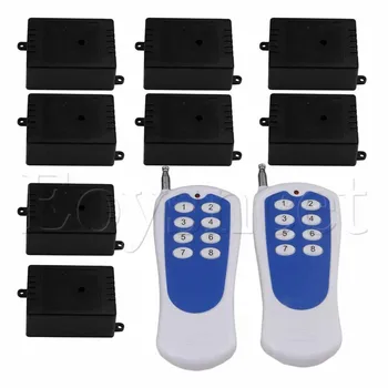 

150M 2 Transmitter 8 Receivers Remote Control Door Switch 12V 1CH 433MH