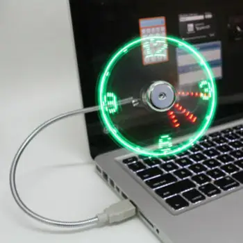 

Creative Mini USB Powered LED Clock Real Time Display Summer Cooling Neon Fan Hand Mini USB Fan portable LED Clock Cool Fan