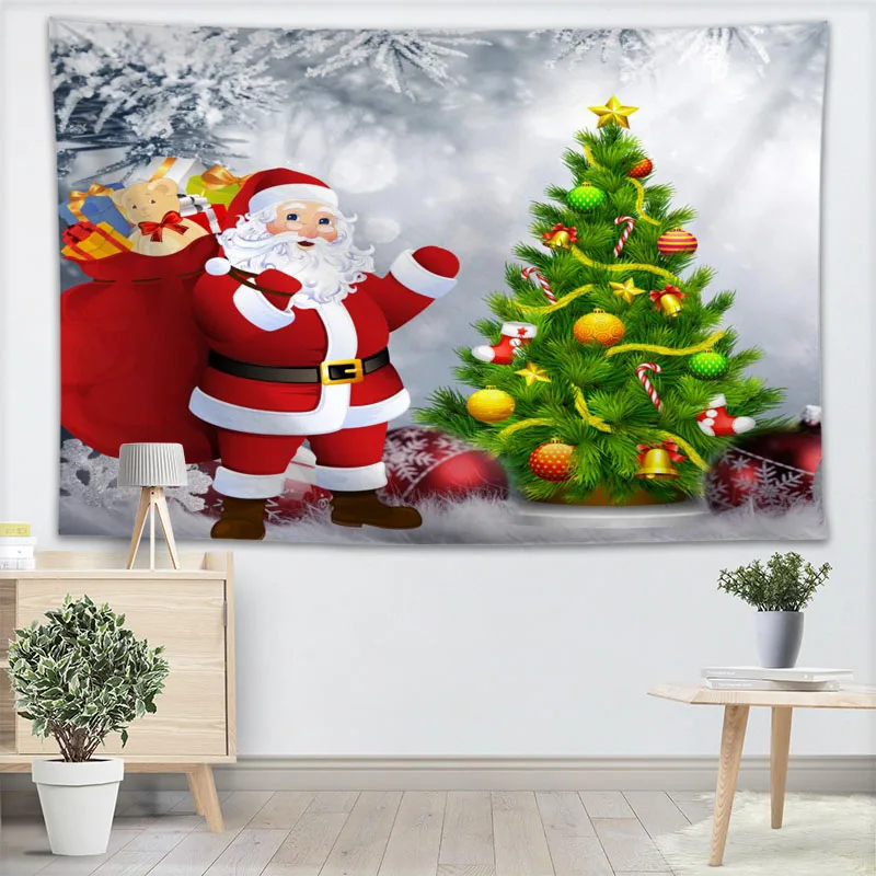 Merry Рождество настенный гобелен простыни домашние декоративные гобелены пляжное полотенце Йога коврик одеяло, скатерть гобелен - Цвет: 12