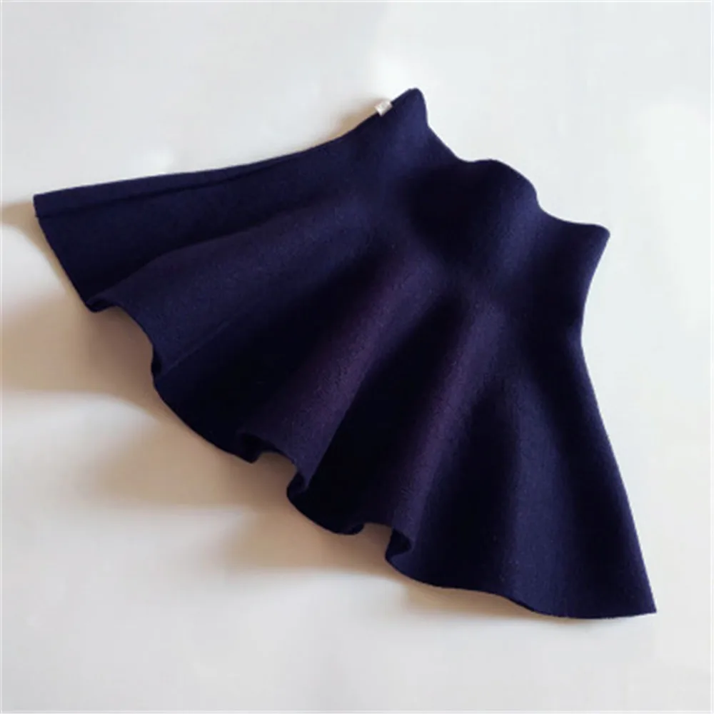 navy blue skirts Новая зимняя одежда для маленьких девочек Модная Повседневная вязаная юбка-пачка принцессы детская Рождественская одежда детская одежда от 1 до 10 лет - Цвет: navy blue skirts