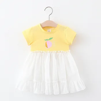 

Cute Peach Chiffon Dress for Girls In Summer 2020