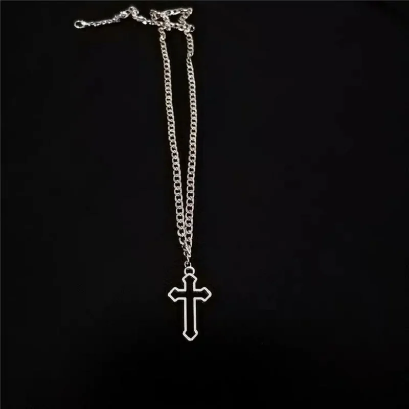 KingDeng Long Necklace Cross Pendent Personalized Unisex Punk Jewelry Fashion Women Gift for Men Harajuku Hip Hop Party