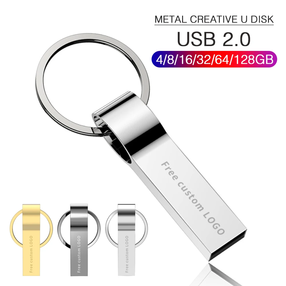 

usb flash drive 64gb metal pendrive 16gb u disk 2.0 USB Flash Memory Stick128gb 8gb 4gb waterproof pen drive 32gb Free shipping