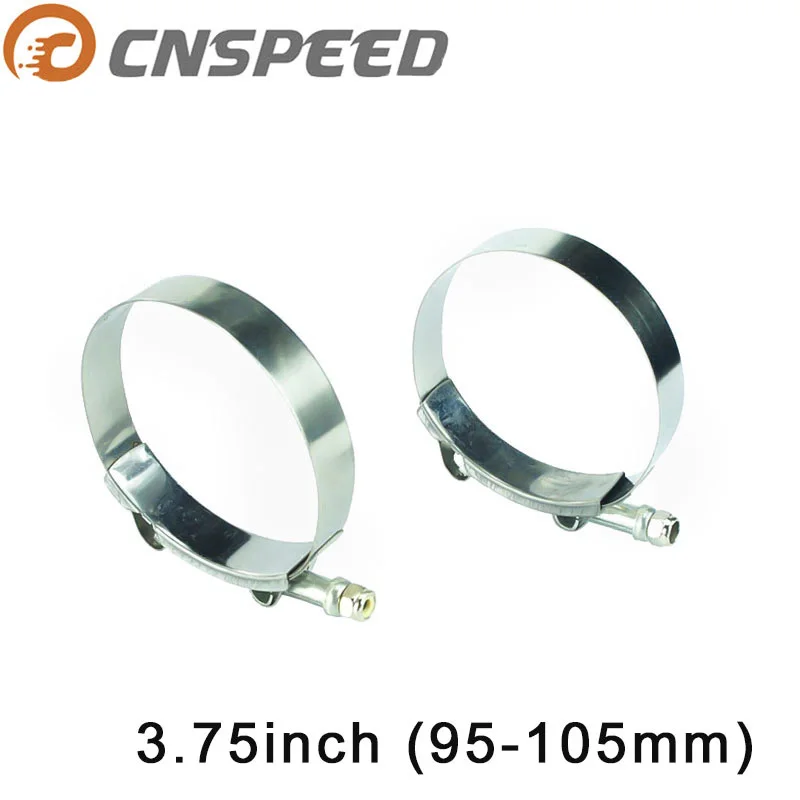 CNSPEED Универсальный 2," 2,25" 2," силиконовый турбо шланг муфта Т БОЛТ СУПЕР зажим комплект выхлопные трубы турбо нисходящий выхлопной зажим - Color: 3.75 in(95MM-105MM)