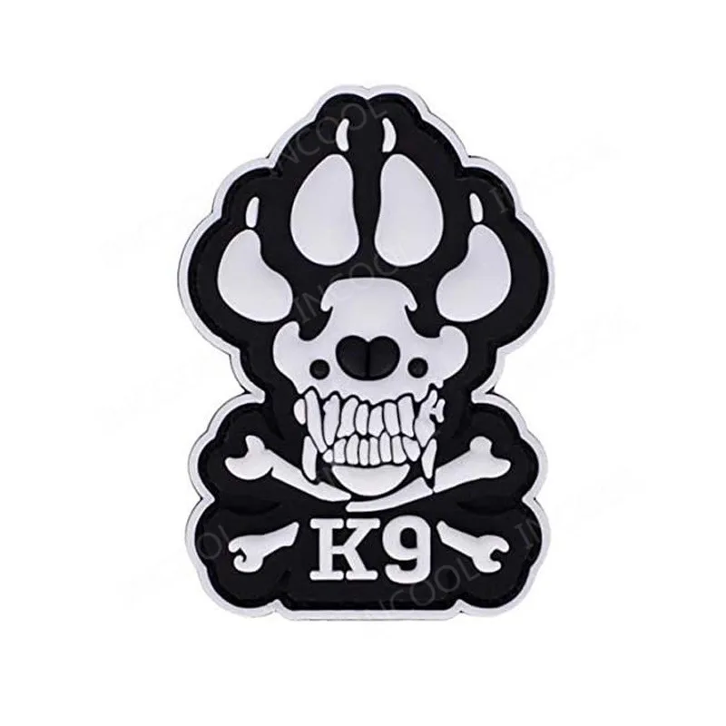 Thin Blue Line K9 Infrared IR Reflective Service Dog Rescue Embroidery Patch Military Tactical Patches Emblem Embroidered Badges 