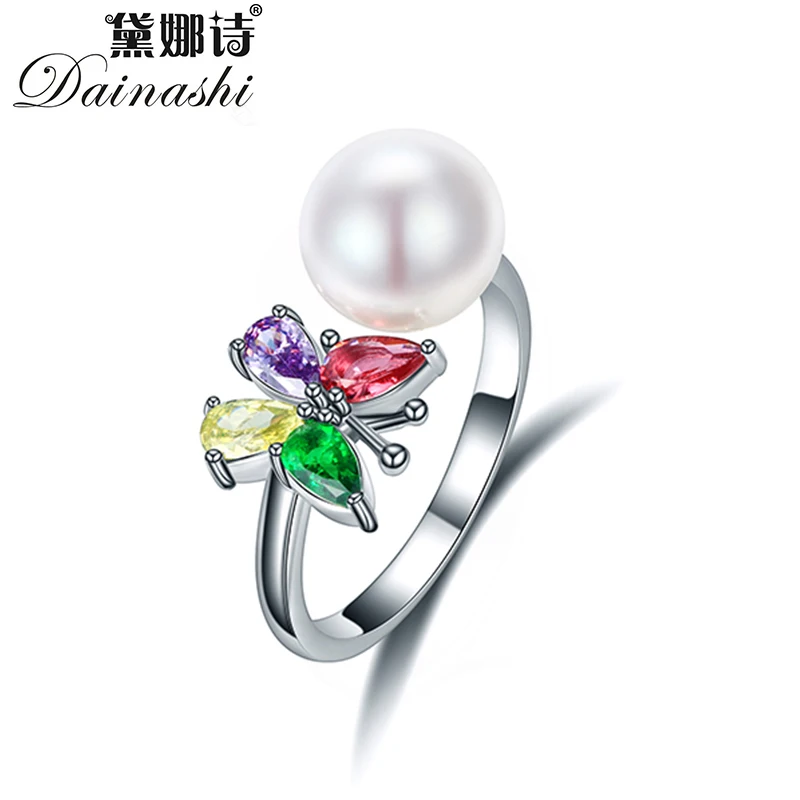 Dainashi 925 пробы серебряное красочное с бабочкой циркониевое кольцо для женщин