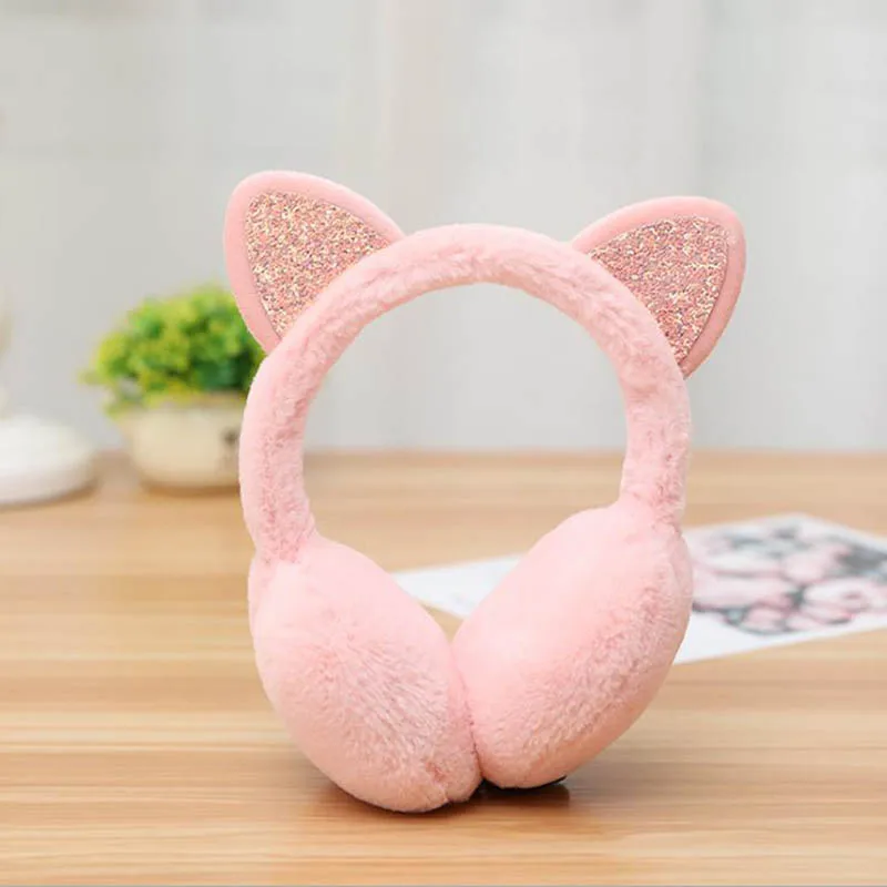 Calymel Brand Winter Earmuffs Xmas Gift Fashion Women Girl Fur Ear Warmer Muffs Outdoor Earlap Earmuff Headband Newest - Цвет: M06 Pink