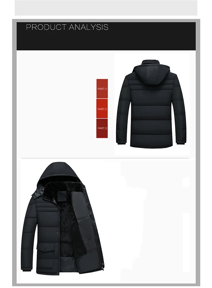 Новое высококачественное пальто для людей средних лет мужская Толстая теплая зимняя куртка с капюшоном деловая Повседневная пуховая куртка мужская Щука пальто