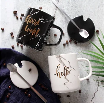 

JM Creative love plating handle ceramic mug gold cup large capacity mugs coffee cup couple cup Drinking puer tea Cups Drinkware