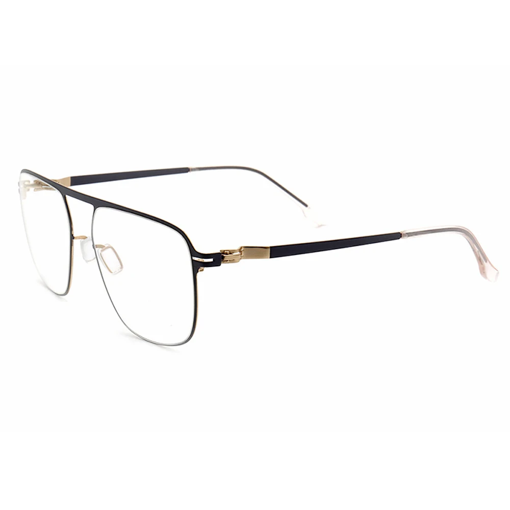 

Ультралегкие квадратные очки из нержавеющей стали без винтов, могут быть изготовлены на заказ, линзы для близорукости и очки для чтения, фотохромные, серые, коричневые