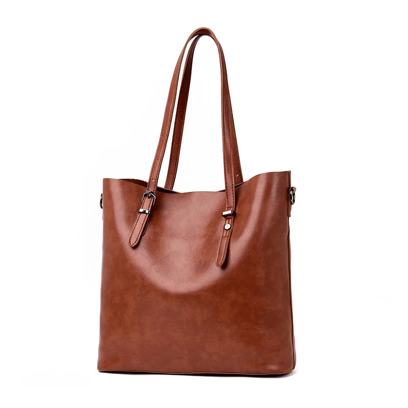

2018 New Style Women's Fashion Different Size Bags Three-piece Set Bag Soft Leather Large-Volume Shoulder Bag Simple Pigskin Ret