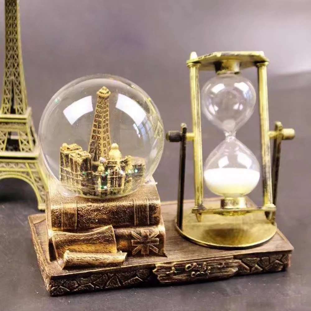 Винтажная башня часовой стеклянный снежный шар стеклянная музыкальная шкатулка