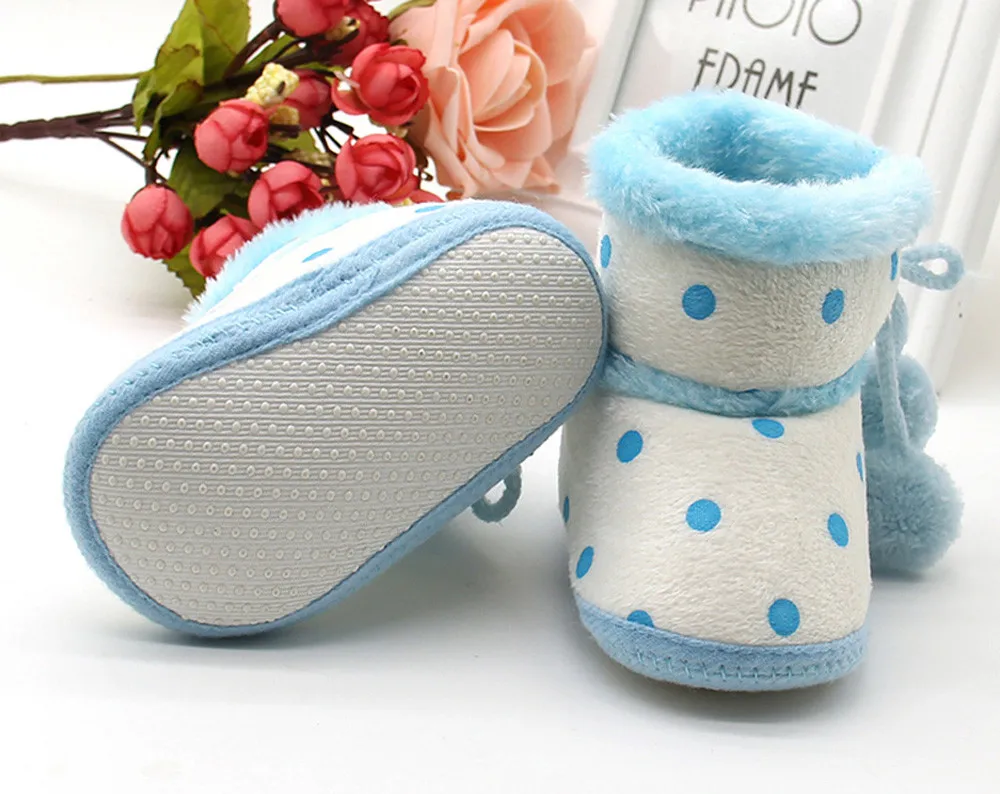 Ботинки для маленьких девочек; сезон осень-зима; теплые флисовые мягкие пинетки для малышей; нескользящая зимняя обувь для новорожденных; детская обувь;# 3F