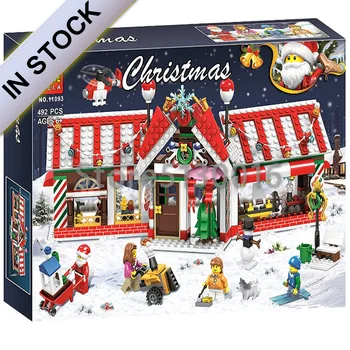 

11093 In Stock New Winter Theme Series Christmas Airship 327 Pcs Model Building Blocks Bricks Toy For Children Christmas Gifts