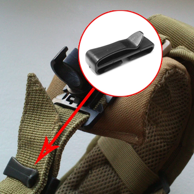 10pcs Slip Keeper Buckle Slider Loop Clip Adjustable for Outdoor Backpack  Bag Belt Strap Webbing Plastic Black 20 25 32 38 50mm