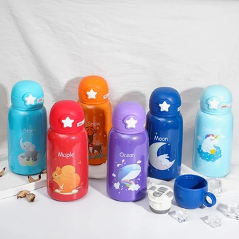 

Vacuum Flask Child Star Stainless Steel Vacuum Flask Vacuum Child Kettle Baby Student Straw Cup Portable Insulation Cup