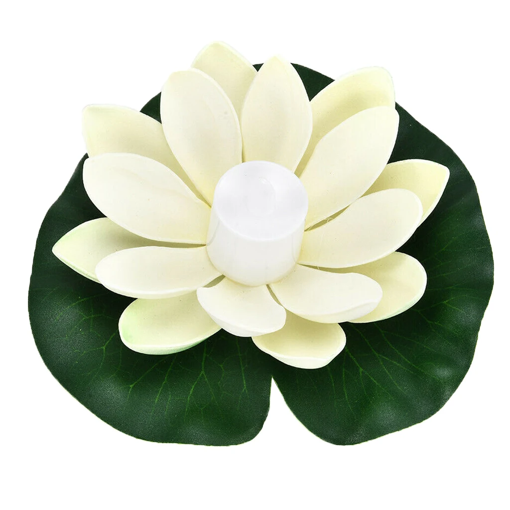 Floating Tealight Candles Lotus Flower Pool Lights Flameless Night Lights