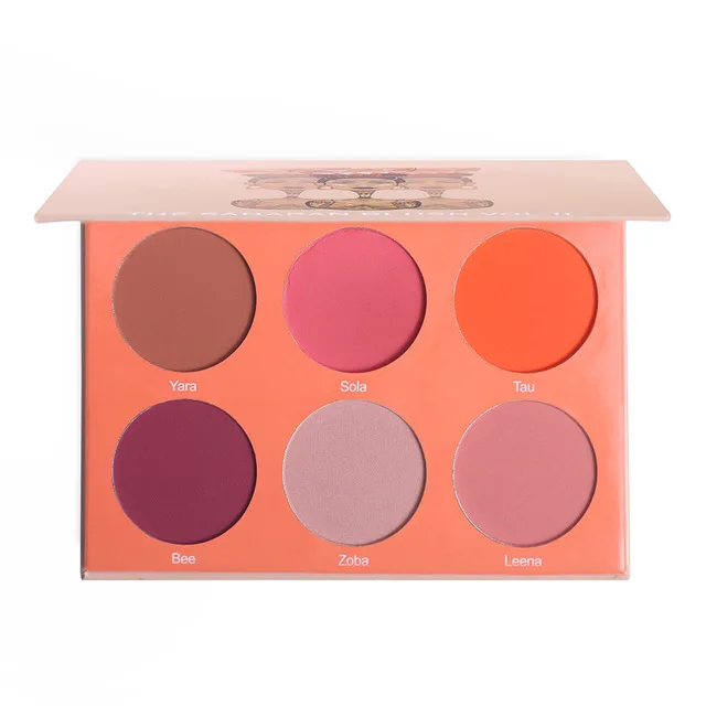 

Brand 6 Colors Long Lasting Face Cheek Blusher Palette Makeup Natural Health Blush Contouring Shading Make Up 3D Face Cosmetic