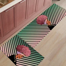 Геометрический Африканский женский этнический коврик из 2 предметов для кухни под домашним животным миска для воды еды грязи мусора грязевой Траппер сапог скребок для обуви