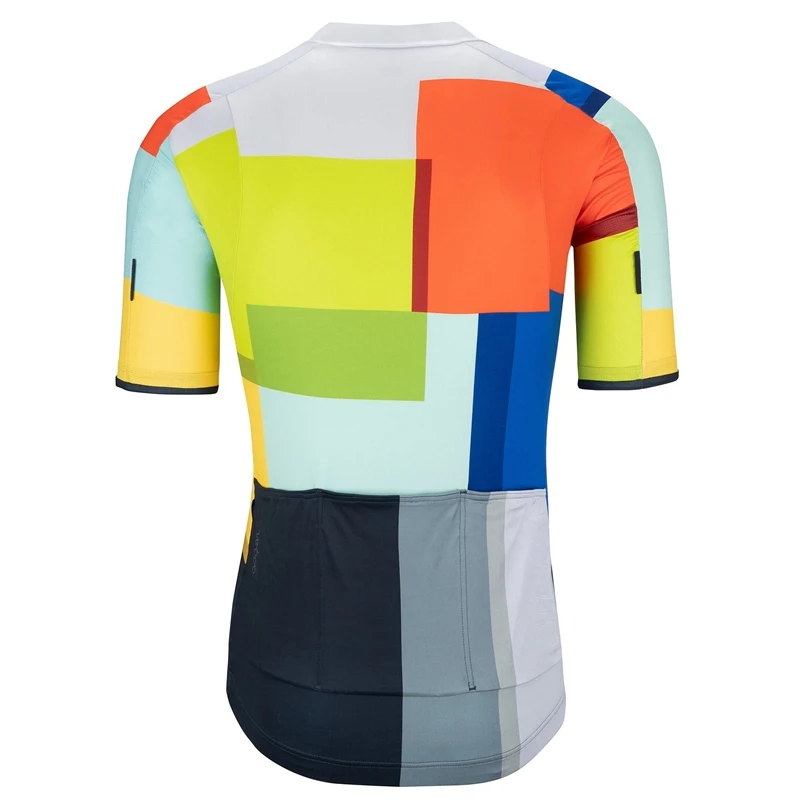 

MEN'S GLASS TILES SE JERSEY 2020 Autumn short sleeve cycling clothing tops Colorful square pattern sport bike shirt COOLMAX