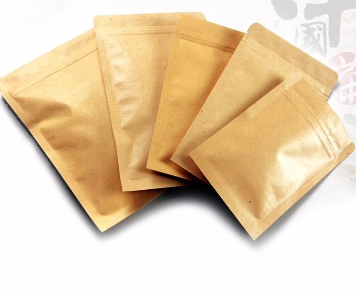 Download 100pcs Kraft Paper Sachet Food Grade Seal Aluminium Foil Zip Lock Bag Kraft Bags Food Storage Bag Tea Powder Packaging Bags Gift Bags Wrapping Supplies Aliexpress
