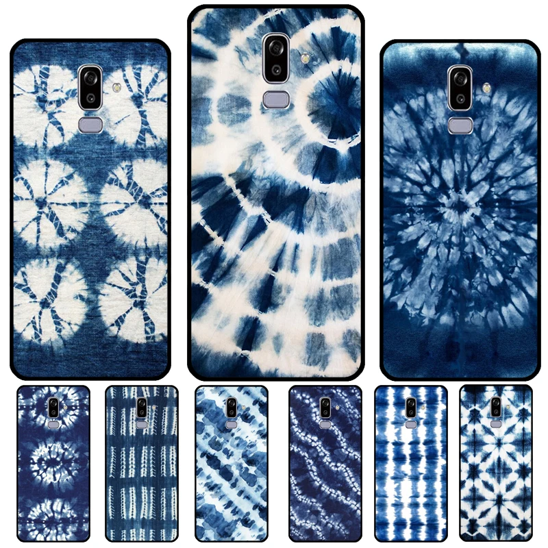 Shibori Indigo Tie Dye Per Samsung Galaxy A3 A5 J1 J3 J5 J7 2016 2017 J4 J6 A6 A8 Plus A7 A9 J8 2018 Custodia Per Telefono