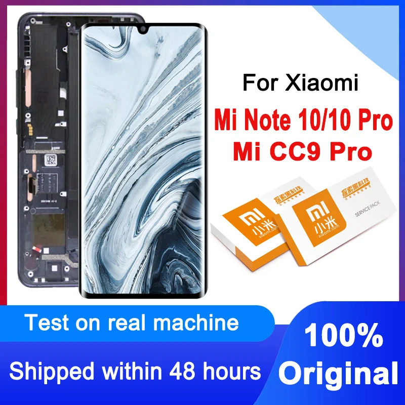 ЖК-дисплей 100% дюймов для Xiaomi Mi CC9 Pro Оригинальный сенсорный экран Note 10 дигитайзер
