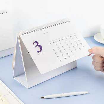 

2021 Year Simple Writeable Desk Calendar Desktop Decoration Daily Schedule Planner Coil Vertical Calendar Office Supplies