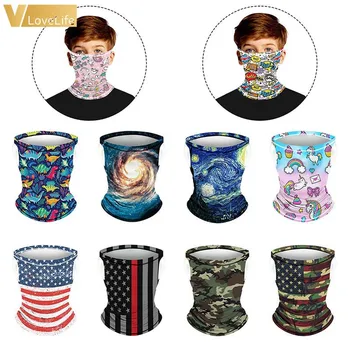 

2020 New Kids Neck Gaiter Scarf Sun Outdoor Bandana 30cm /26cm Junior Protection Face Coverage Tube Mask Splash-proof