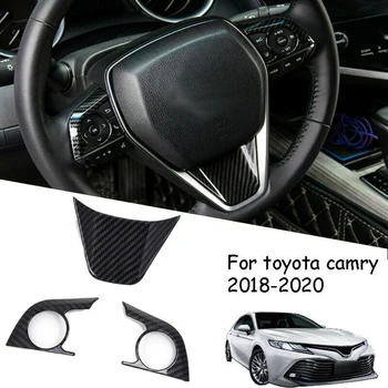 

Carbon Fiber Interior Steering Wheel Frame Cover For Toyota Camry 2018-2020