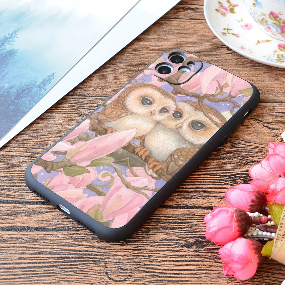 

For iPhone Love Owls Print Soft Matt Apple iPhone Case