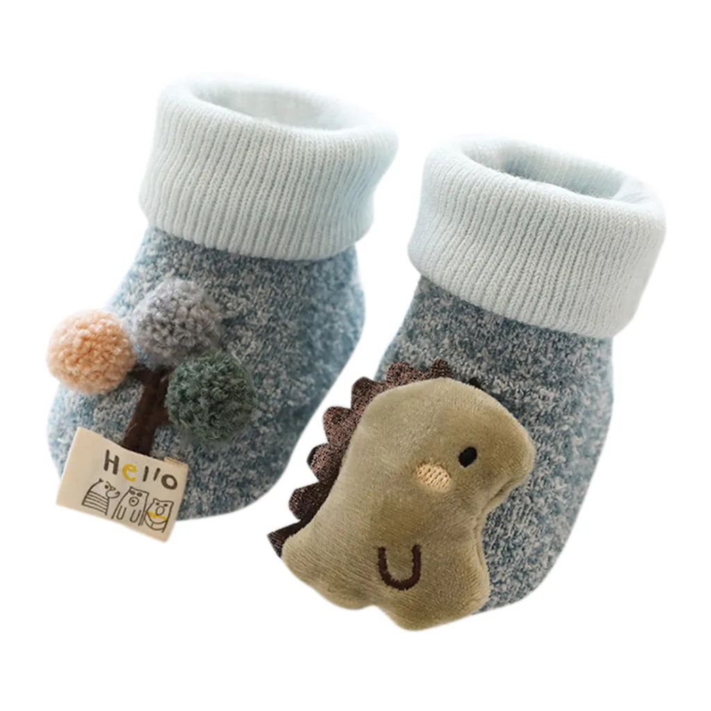 Winter Sofa Socks Baby Toddler Kids Baby Boys Girls Cartoon 3d Animal Anti-slip Knitted Warm Socks Newborn skarpetki niemowlak