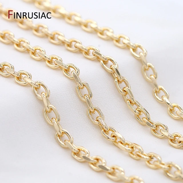 Gold Plated Jewelry Making Bracelet Chain  Real Gold Brass Chain Jewelry  Making - Jewelry Findings & Components - Aliexpress