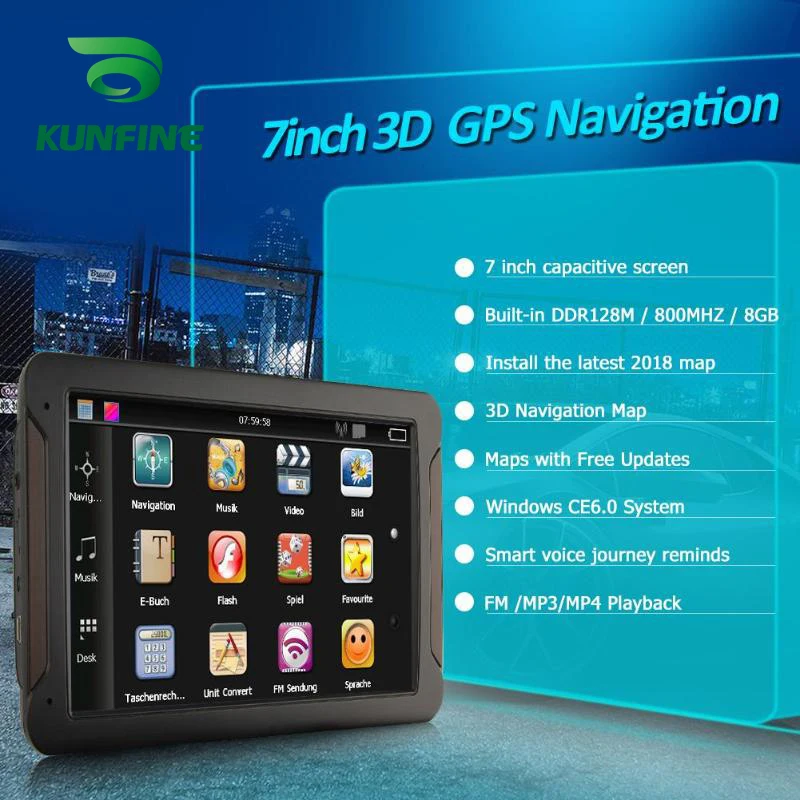 Android Car DVR Navigation With FM Radio 8GB 512M Truck GPS Navigators Rear View Camera Screen Free Map Upgrade Q8  (3)