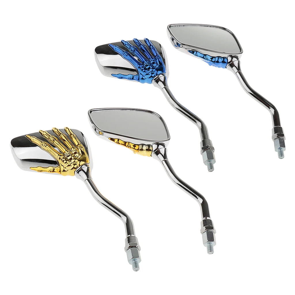 4 Pieces Skeleton Ghost Hand Rearview Side Mirror Universal for Motorcycle