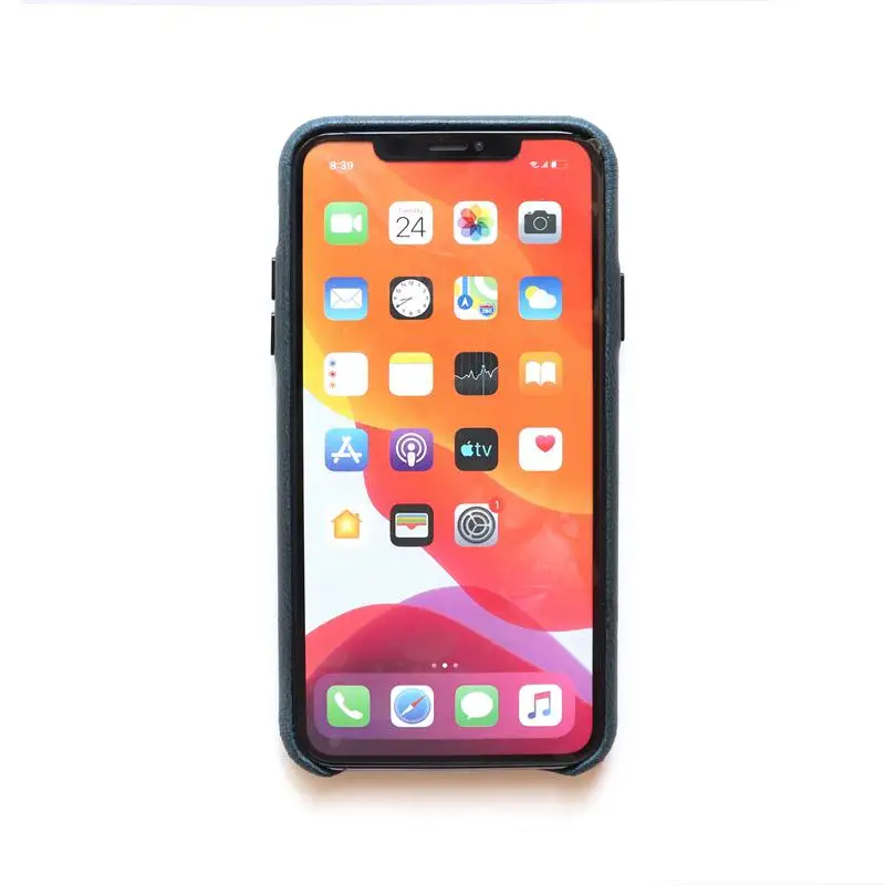 Премиум ультра тонкий металлический кнопочный чехол для телефона для iPhone 6 7 8 Plus XS чехол для MAX XR чехол из натуральной яловой кожи для iPhone 11 Pro