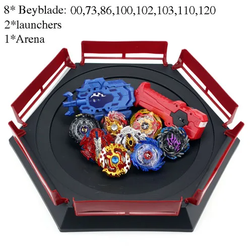 Beyblade Burst Bey Blade игрушка из металла Funsion Bayblade набор коробка для хранения с ручкой пусковая установка игрушки арена для Childr - Цвет: 8pcs launcher arena