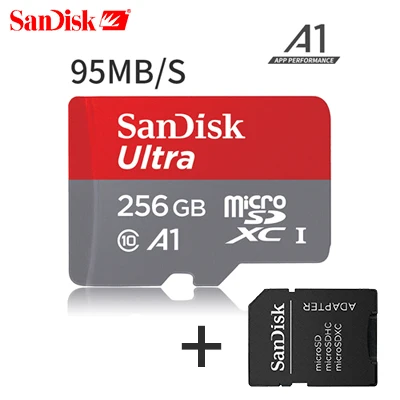 Карта памяти SanDisk 256 ГБ 200 ГБ 128 ГБ 64 ГБ Макс 98 МБ / с 32 ГБ 16 ГБ Карта памяти Micro SD Карта памяти Class10 UHS-1 Карта памяти Microsd TF / SD - Емкость: 256G-Adapter