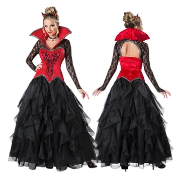 

Fashion hot Sale Halloween Costume Vampire Magic Queen Adult Demon Cosplay Witch Costume Vocaloid Anime Cosplay for Women new