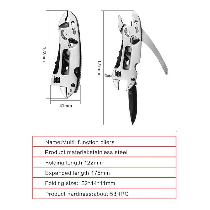 Pocket Multitool Pliers Multitul Pocket Knife Screwdriver Set Kit Mini Adjustable Wrench Multifunctional Pliers Camping Tools