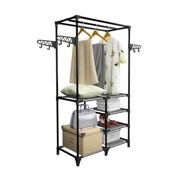 

Morden Minimalistic Clothes Rack Removable Clothes Hanger Floor Stand Coat Rack Clothes Storage Shelf Living Room Bedroom Black