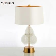Современная прикроватная лампа, тканевый абажур, стеклянный лист, глазурованный лист, декоративная настольная лампа для гостиной, художественный дизайн, настольная лампа E27