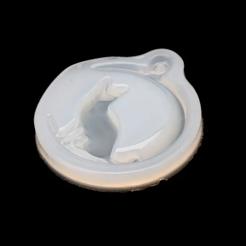 

Cat Sit On Moon Charm Pendant Silicone Mold Jewelry Making Resin Casting Mold 634D