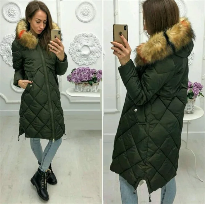 

2019 Spring New Style Large Fur Collar Cotton-padded Clothes Long AliExpress EBay