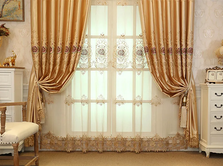 Высококачественные шторы с вышивкой для гостиной, спальни, Европейский роскошный стиль, занавес, простая мода, современный и элегантный
