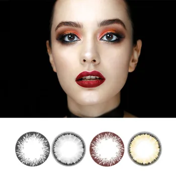 

2pcs/pair Mrs.H Genuine Snow Ring Series Color Contact Lens One Year Contact Lens Myopia Prescription Color Contact Lens